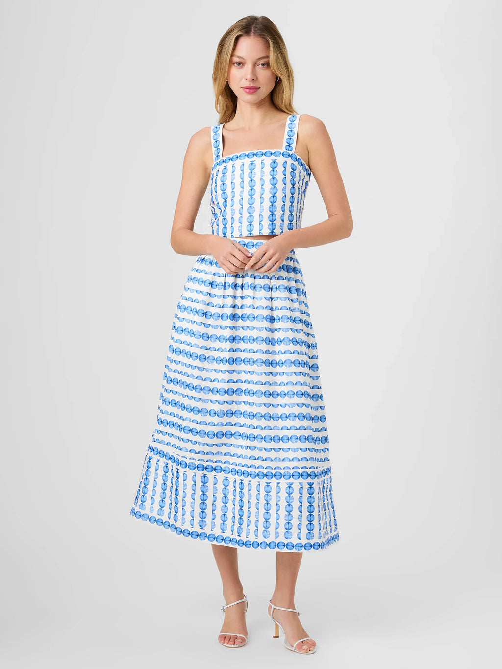 French Connection Structured Taffeta Midi Skirt