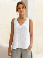 Giana French Linen Top White