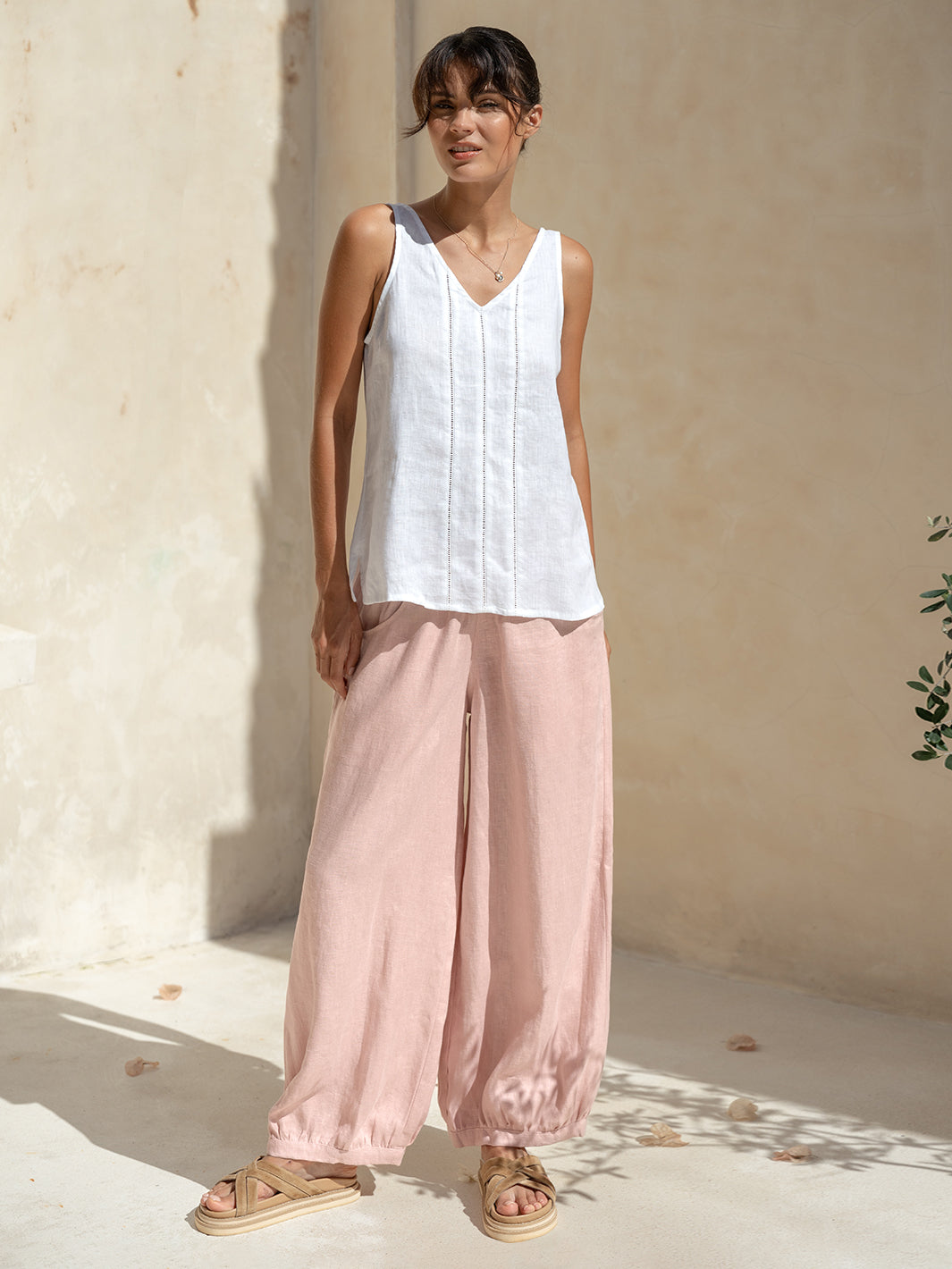 Giana French Linen Top White