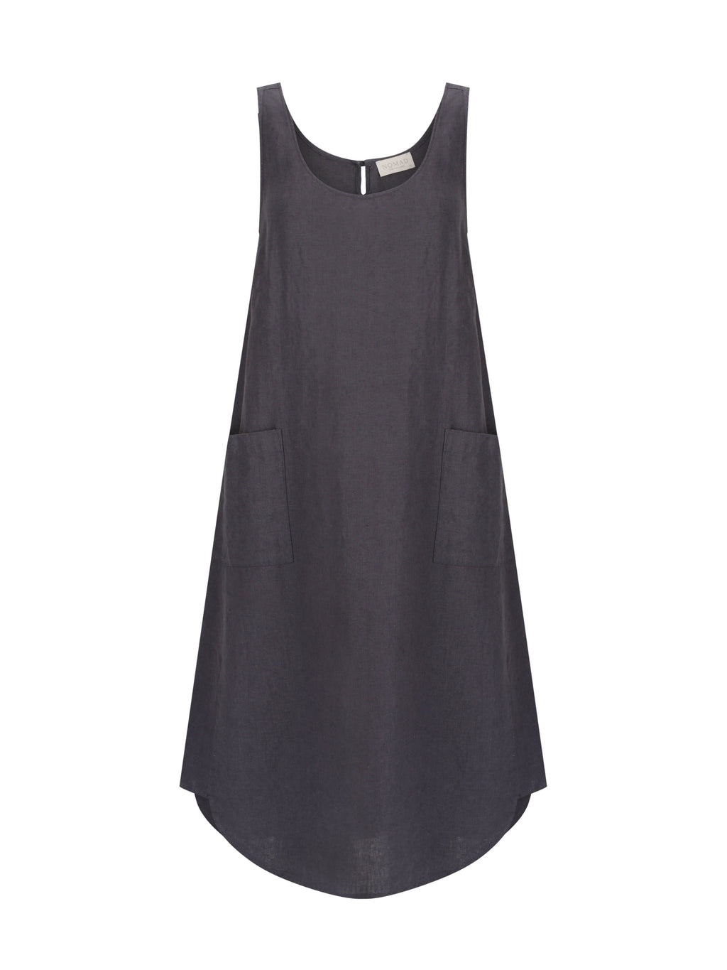 Laurel French Linen Dress Charcoal
