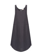 Laurel French Linen Dress Charcoal