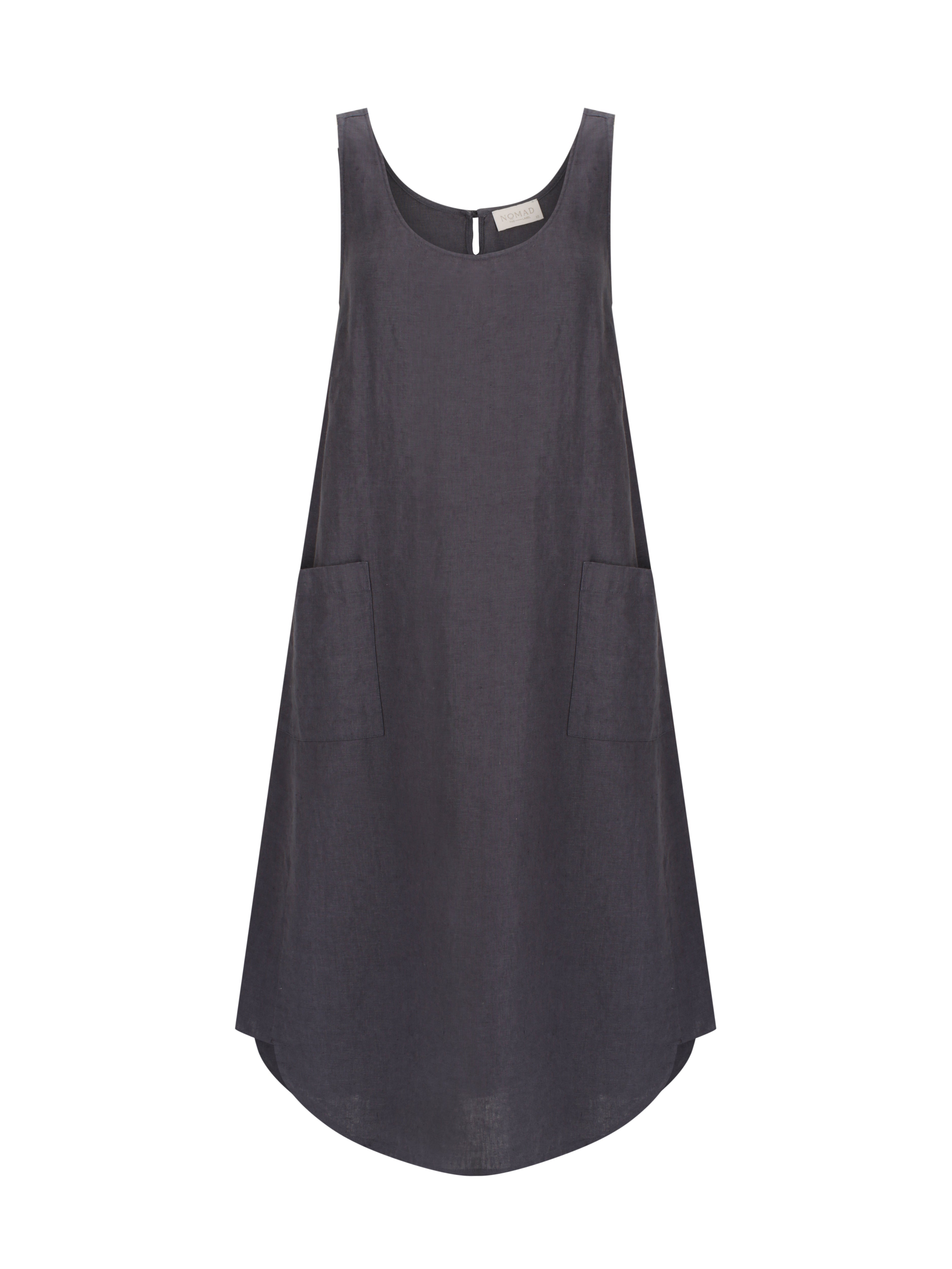 Laurel French Linen Dress Charcoal