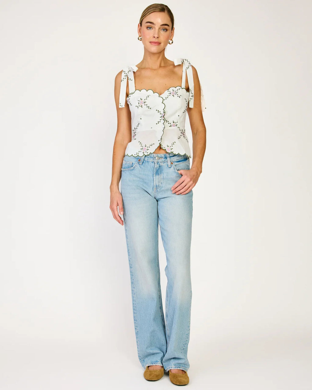 Line & Dot Primrose Top