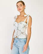 Line & Dot Primrose Top