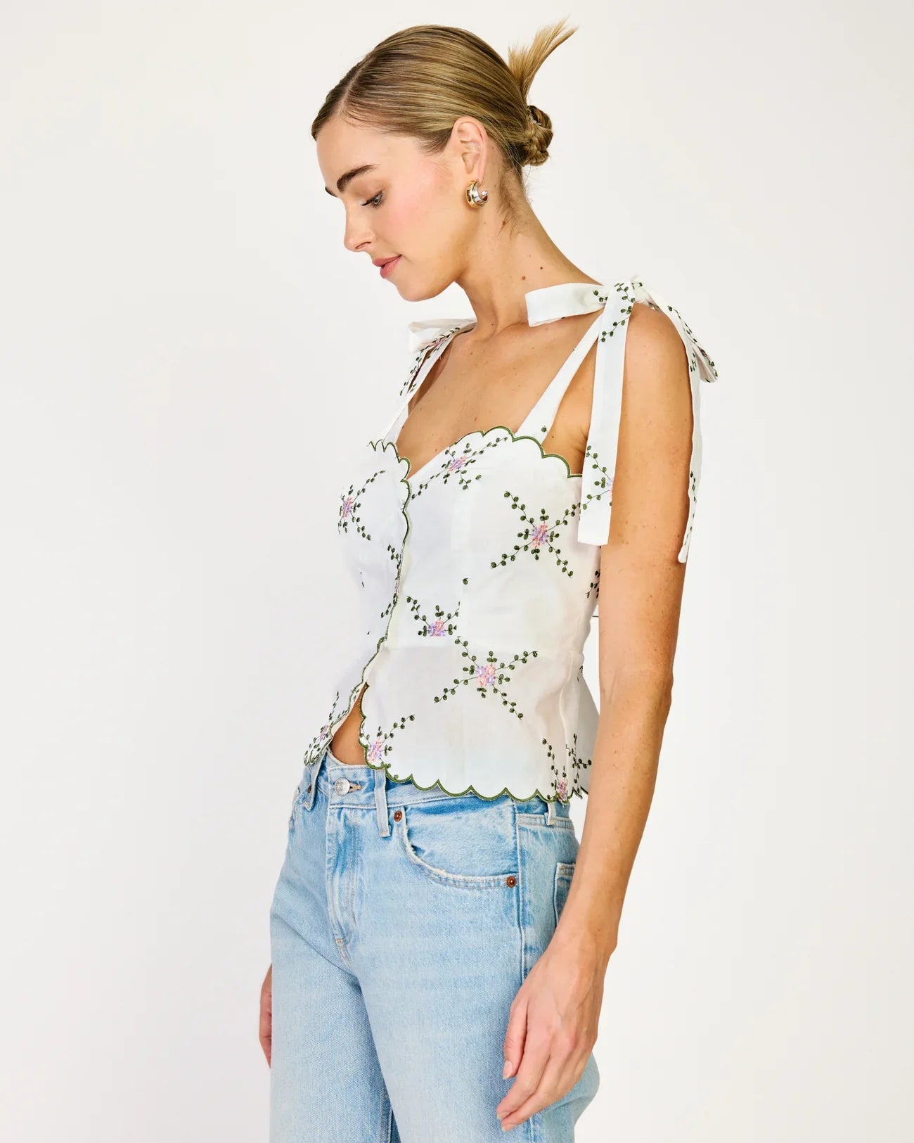Line & Dot Primrose Top