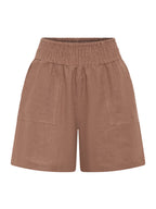 Mae French Linen Shorts Desert Sand