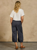 Marrakech French Linen Cropped Pants Charcoal