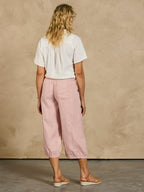 Marrakech French Linen Cropped Pants Dusty Pink