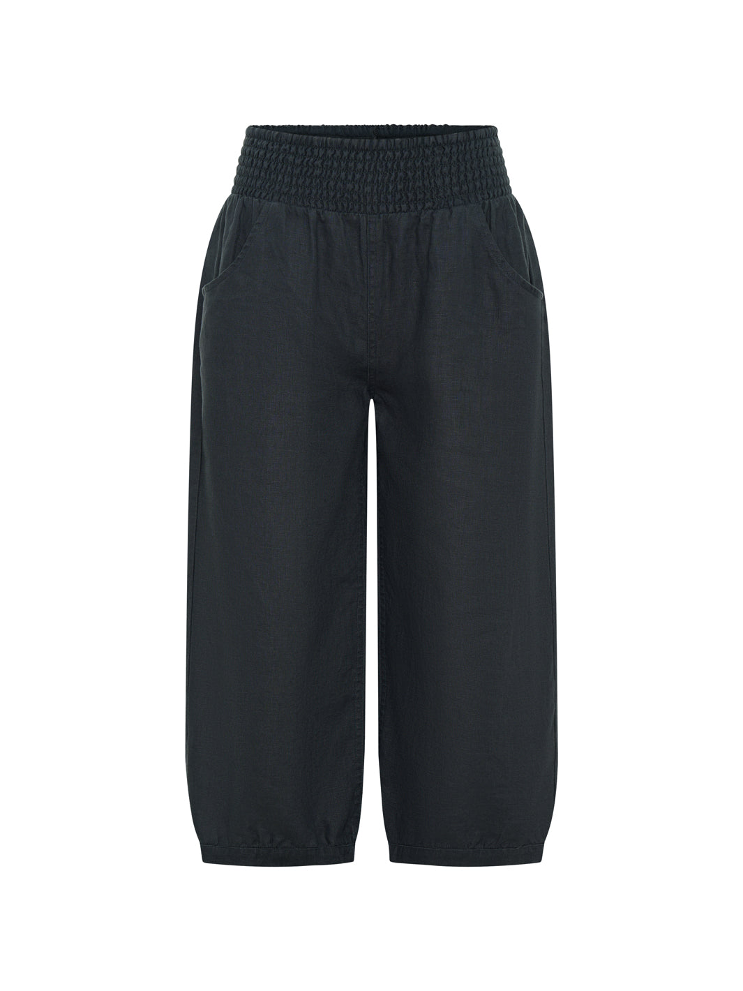 Marrakech French Linen Cropped Pants Charcoal
