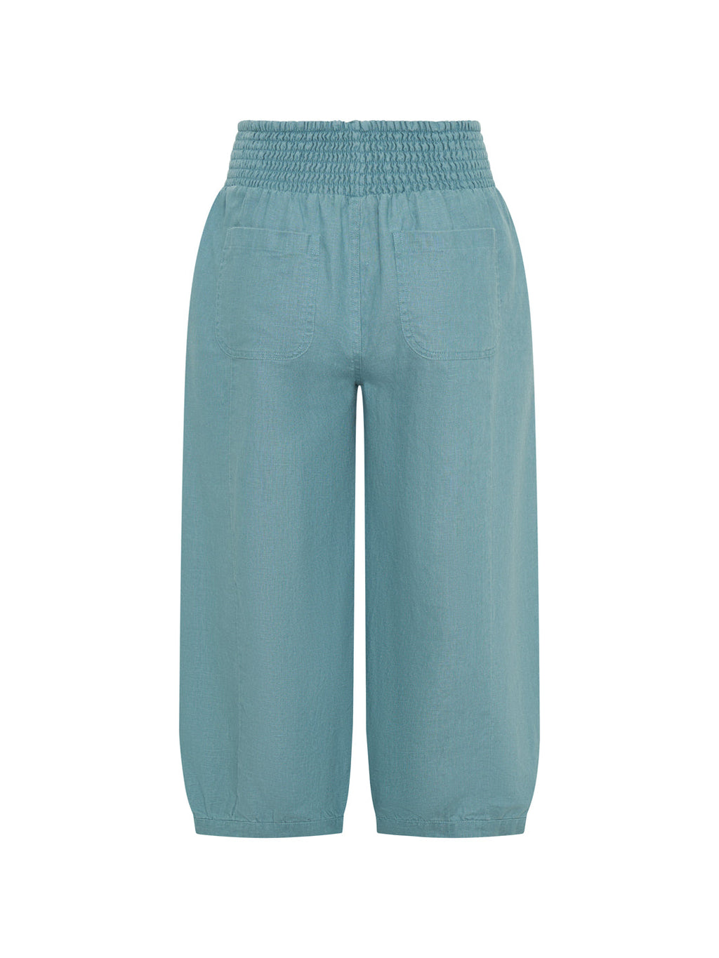 Marrakech French Linen Cropped Pants Tahiti Blue