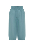 Marrakech French Linen Cropped Pants Tahiti Blue