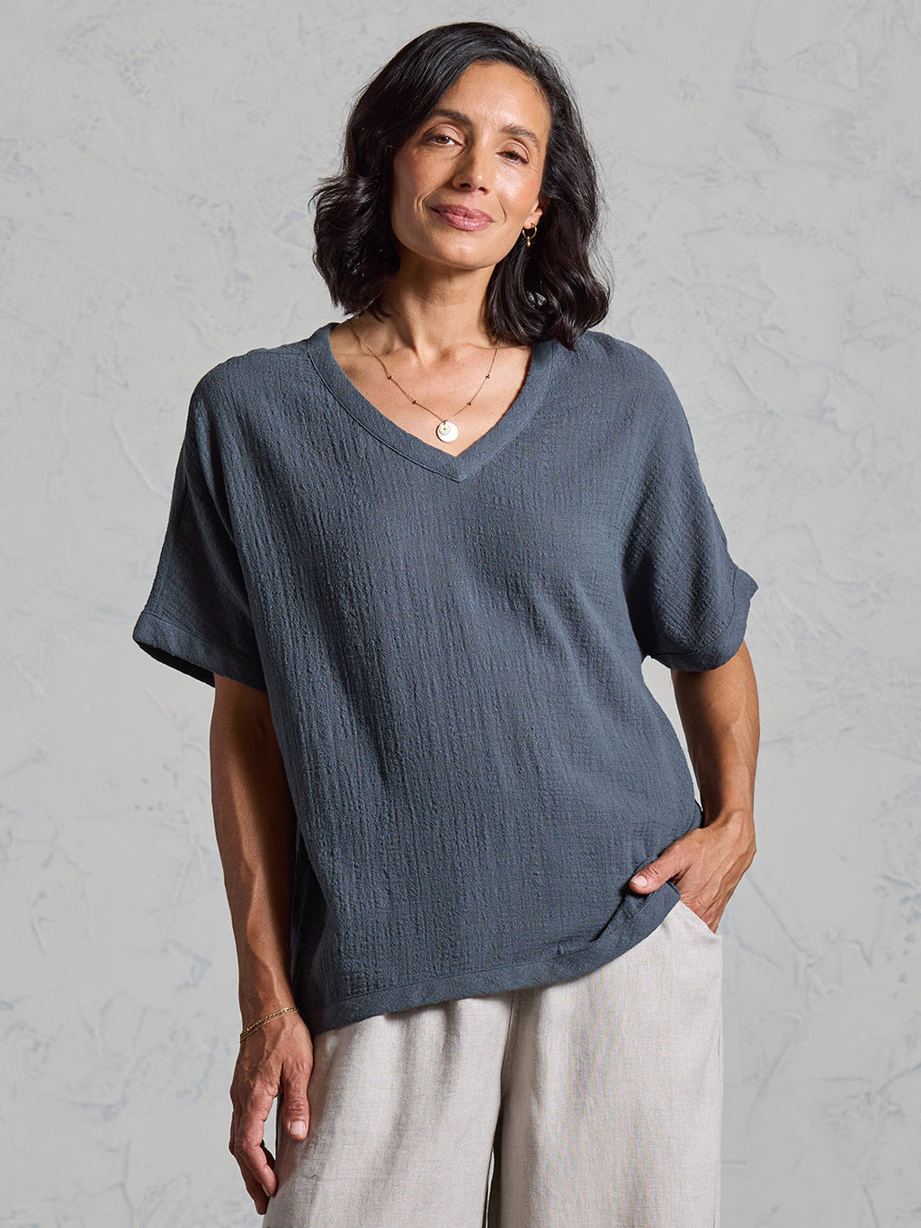 Montego Cotton Top Charcoal