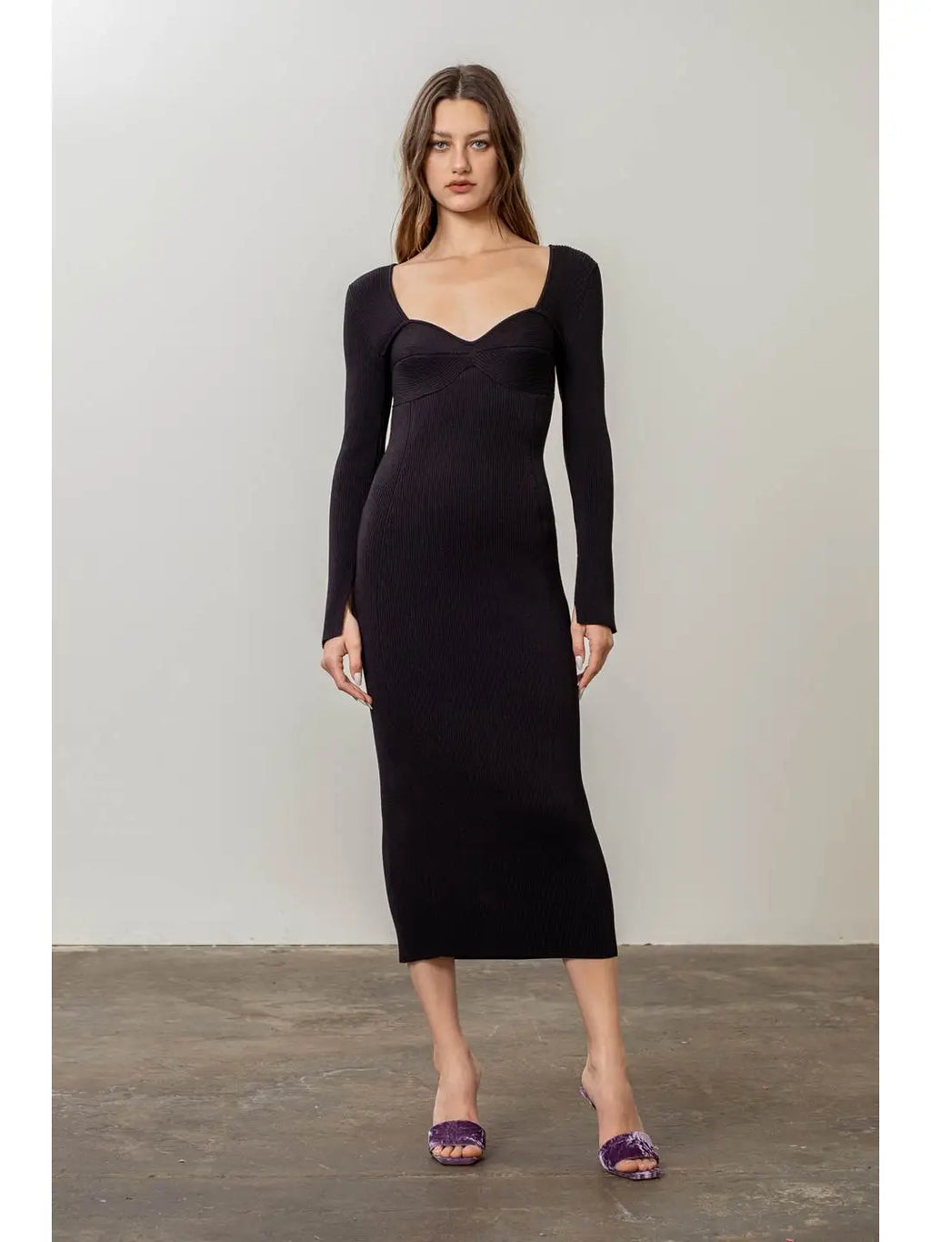 Moon River Ribbed Sweater Midi