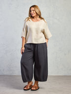 Selene Linen Top Stone