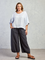 Selene Linen Top Serene Blue