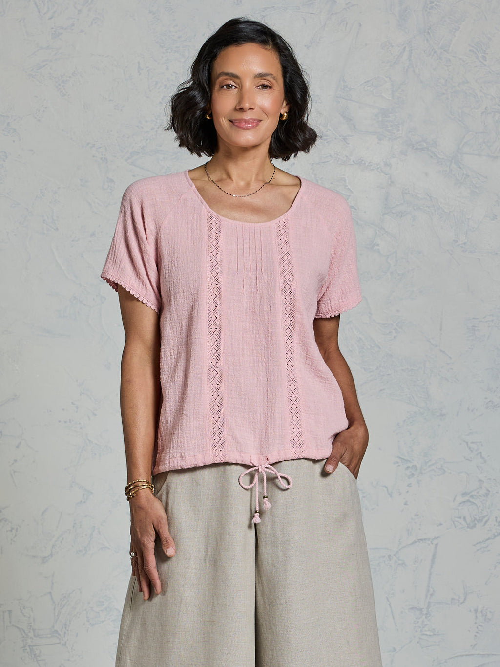 Daisy Organic Cotton Blouse Dusty Pink