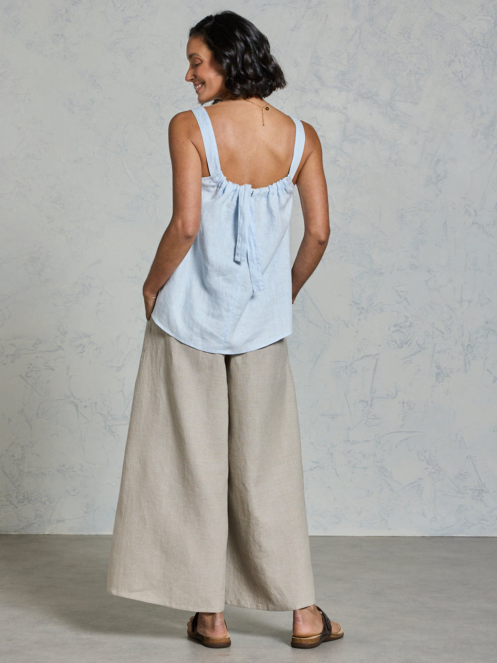 Soella French Linen Top Serene Blue