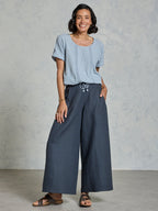 Daisy Organic Cotton Blouse Slate Blue