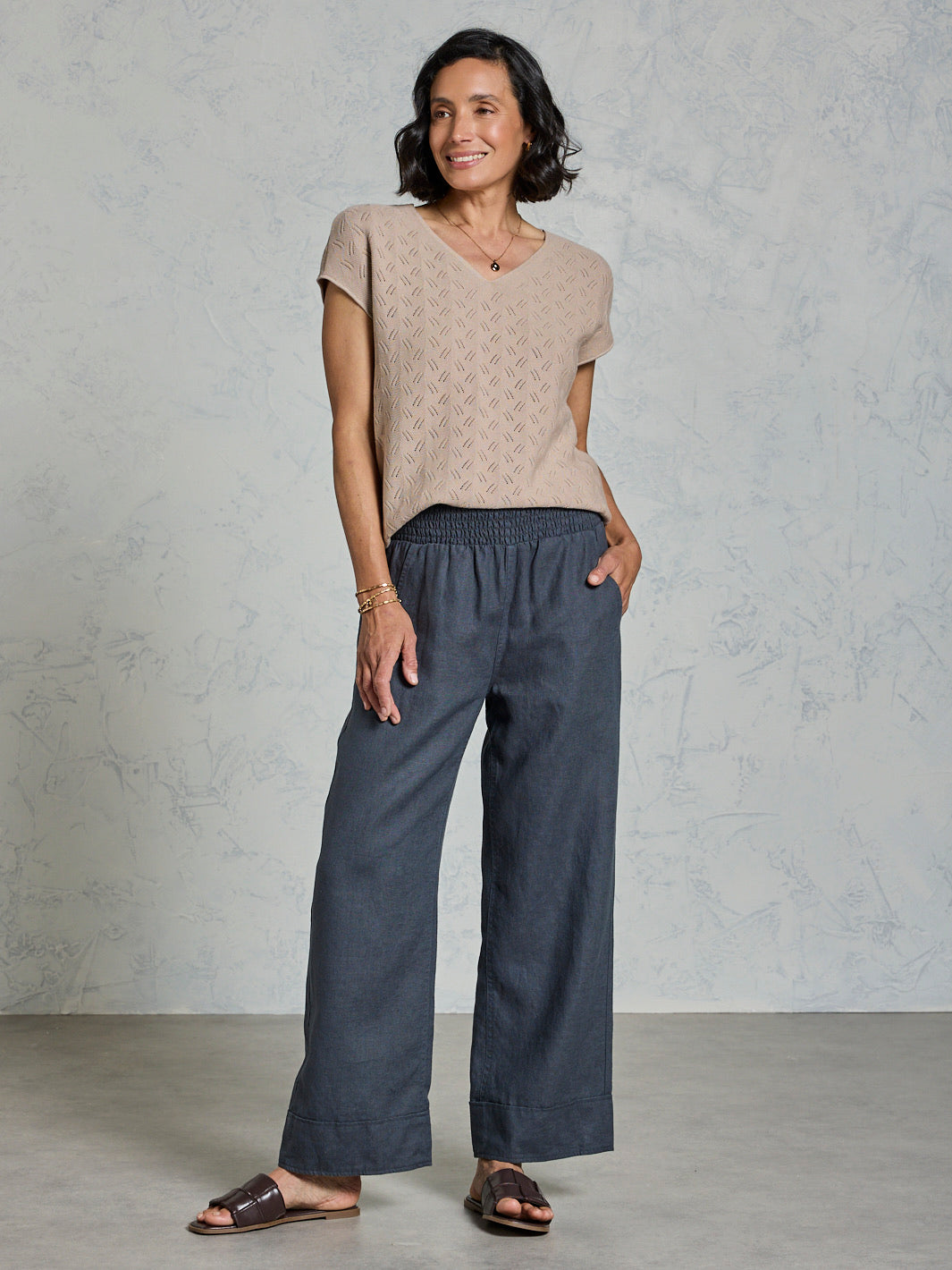 Yamba French Linen Pants Charcoal