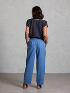 Nautical French Linen Pants Aegean Blue