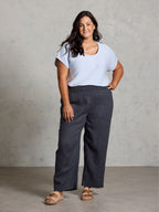 Nautical French Linen Pants Charcoal