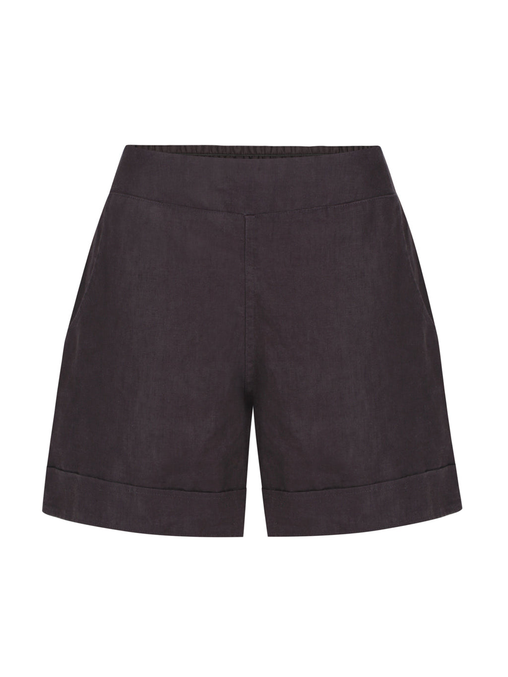 Paros French Linen Shorts Charcoal