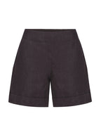 Paros French Linen Shorts Charcoal