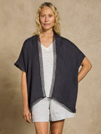 Rhea French Linen Kimono Charcoal
