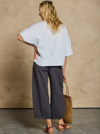 Selene Linen Top Serene Blue