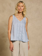 Giana French Linen Top Slate Blue