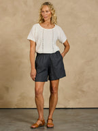 Mae French Linen Shorts Charcoal