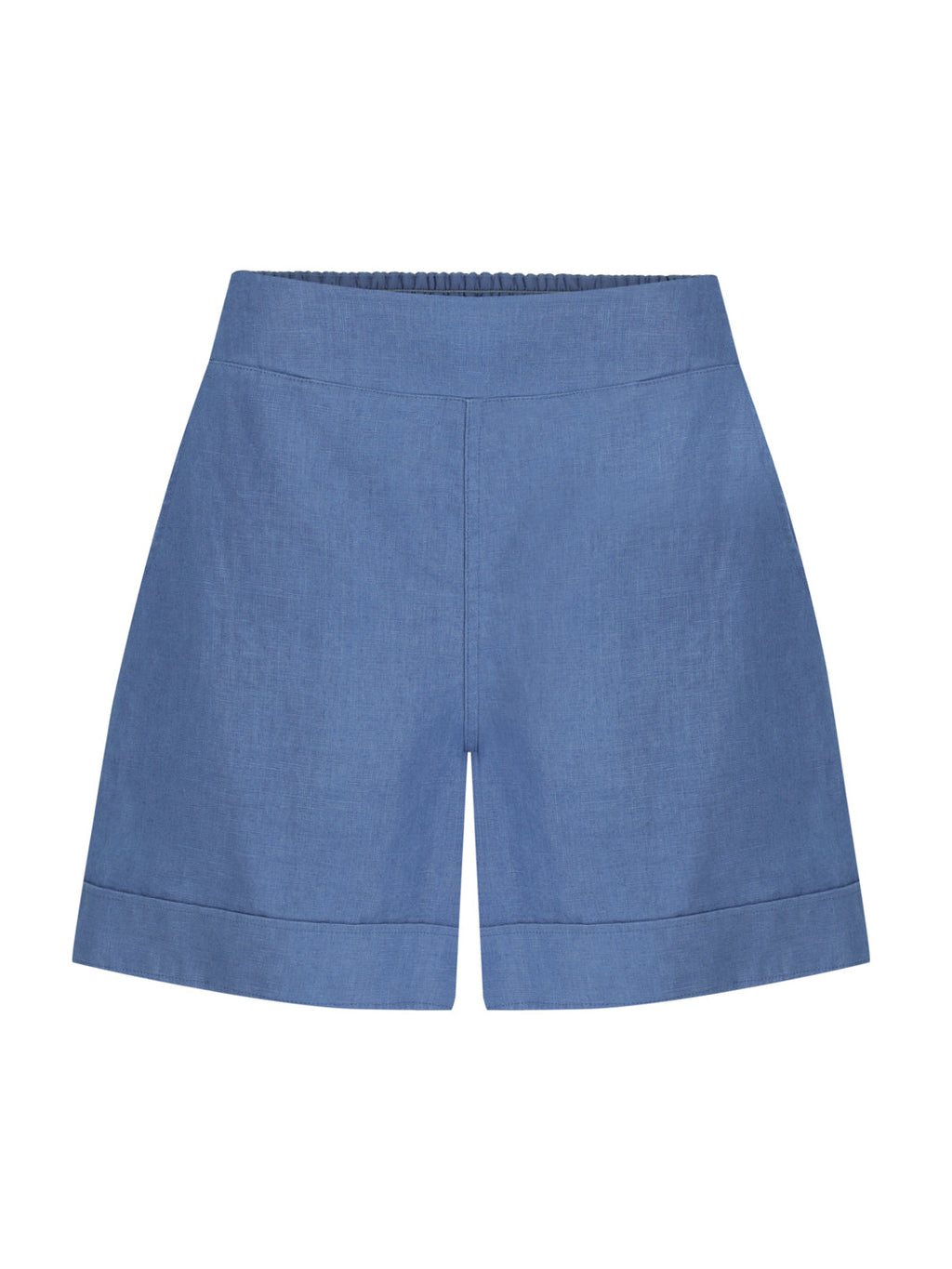 Paros French Linen Shorts Aegean Blue