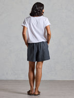 Paros French Linen Shorts Charcoal