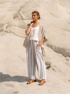 Rhea French Linen Kimono Stone