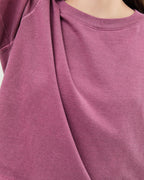 Richer Poorer Relaxed Crop Tee in Burgundy