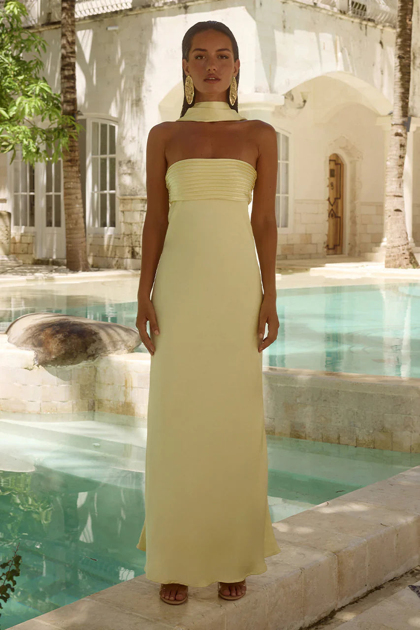 Runaway Lemon Elsa Strapless Scarf Dress