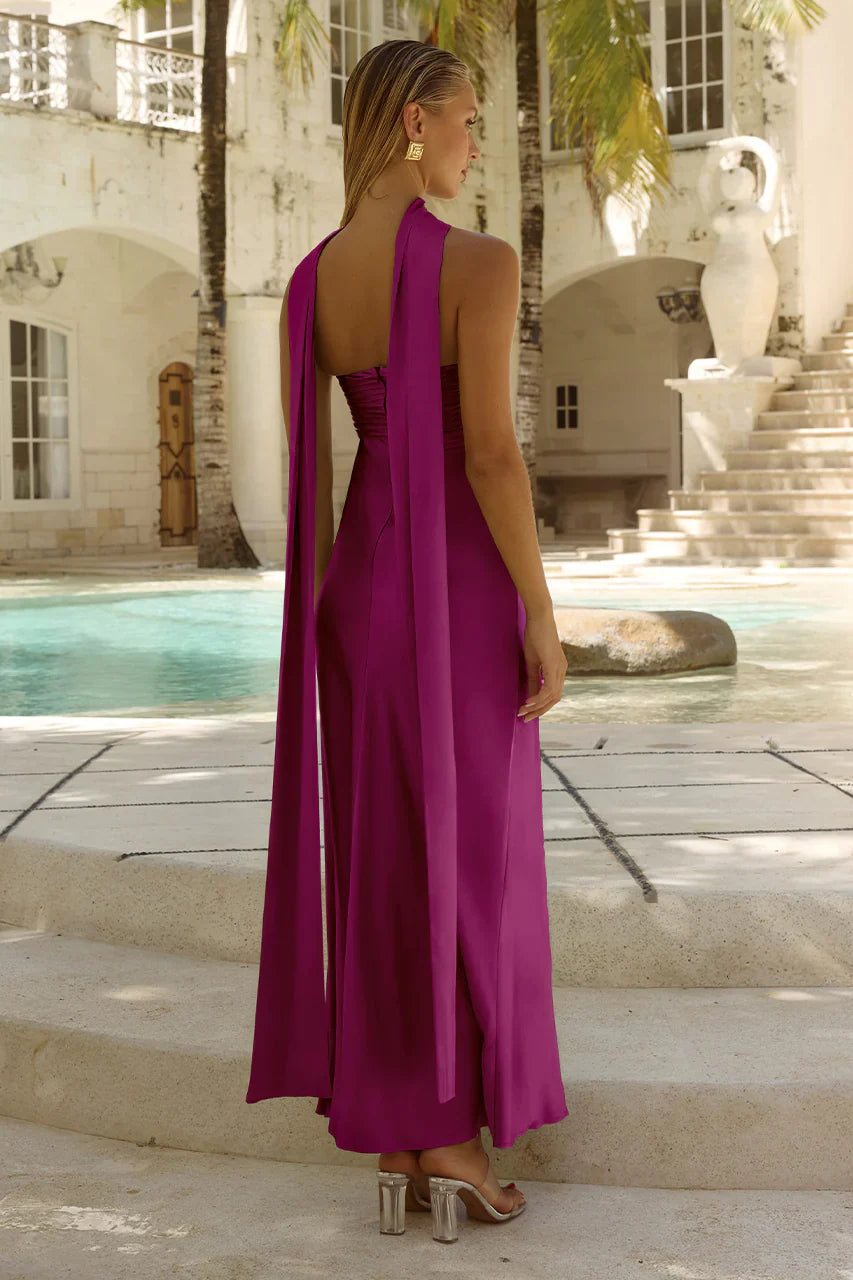 Runaway Plum Elsa Strapless Scarf Dress