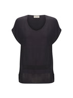 Sundown Cotton Knit Top Charcoal