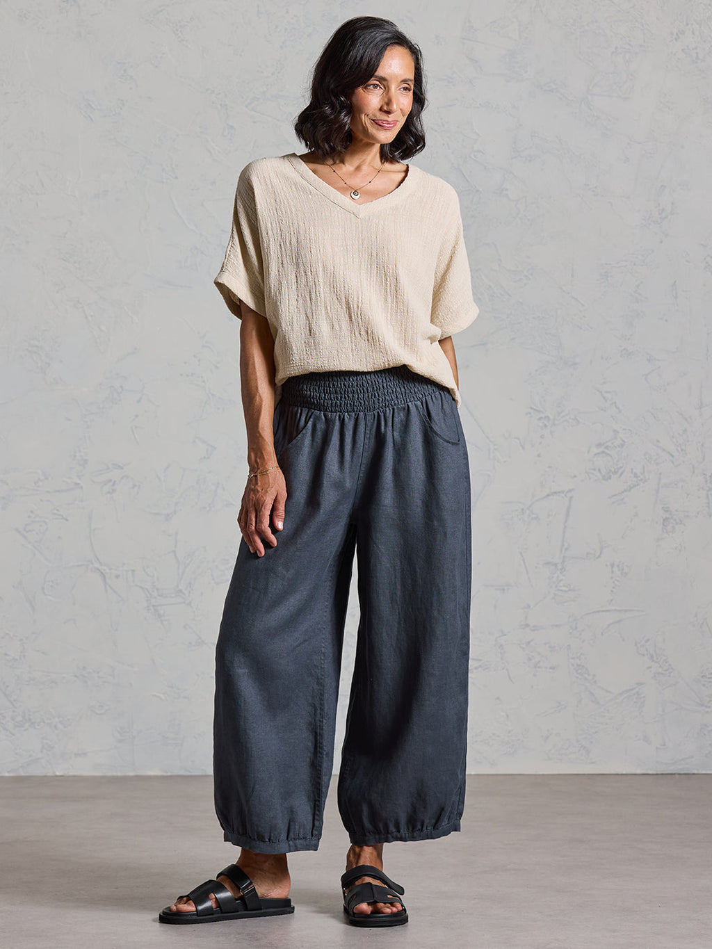 Sadhu French Linen Pants Charcoal