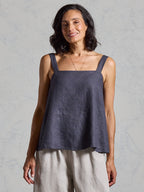 Soella French Linen Top Charcoal