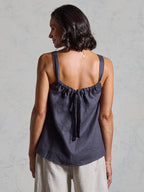 Soella French Linen Top Charcoal