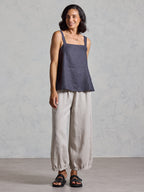 Soella French Linen Top Charcoal