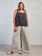 Soella French Linen Top Charcoal