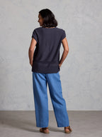 Sundown Cotton Knit Top Charcoal