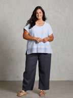 Sundown Cotton Knit Top Serene Blue