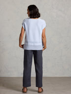 Sundown Cotton Knit Top Serene Blue