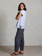 Sundown Cotton Knit Top Serene Blue