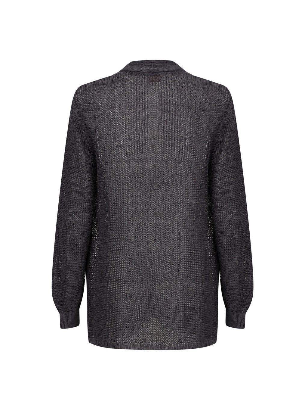 Tathra Organic French Linen Knit Cardigan Charcoal