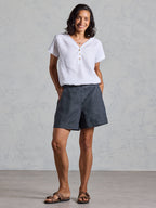 Vivre French Linen and Cotton Blouse White