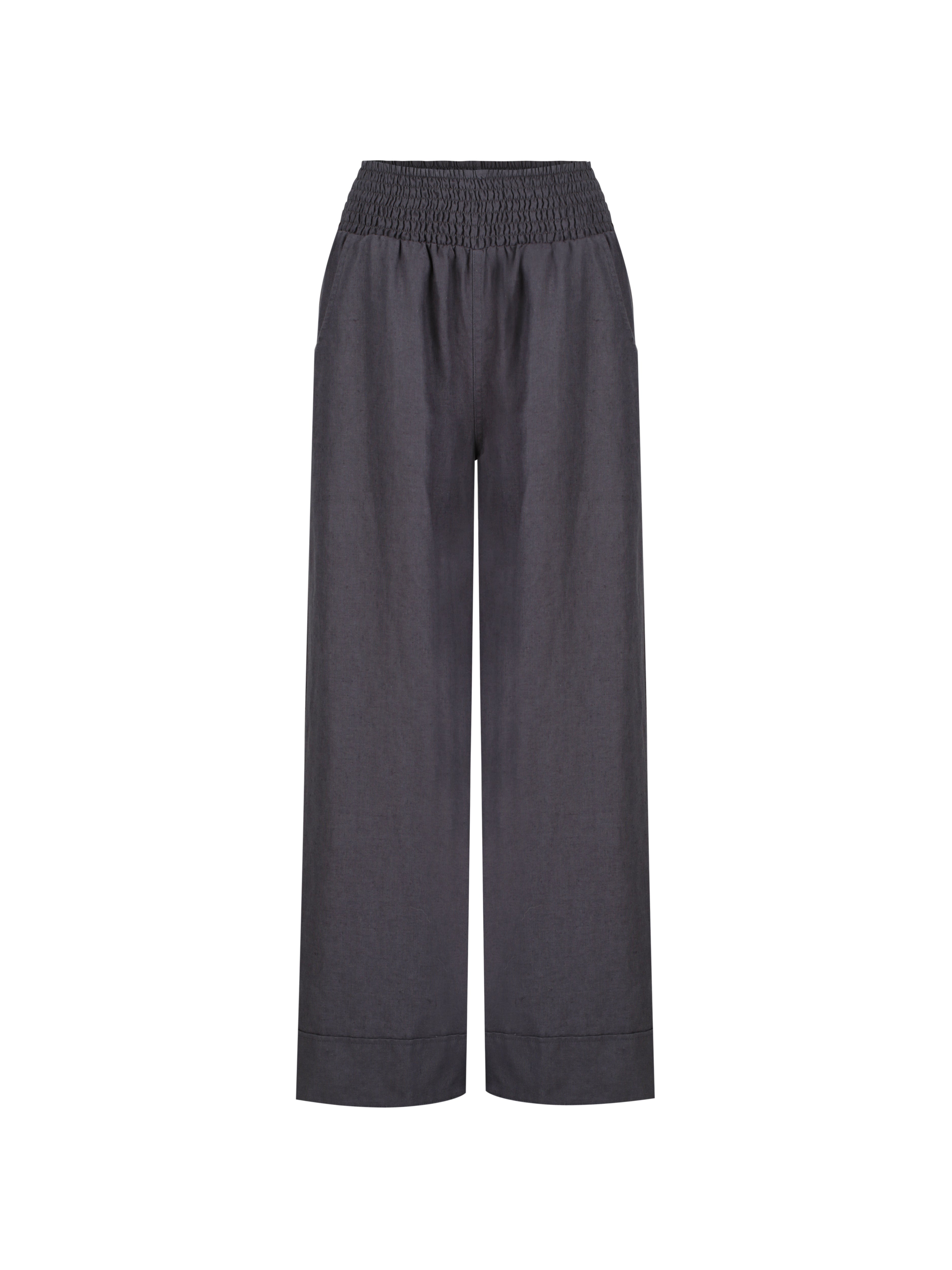 Yamba French Linen Pants Charcoal